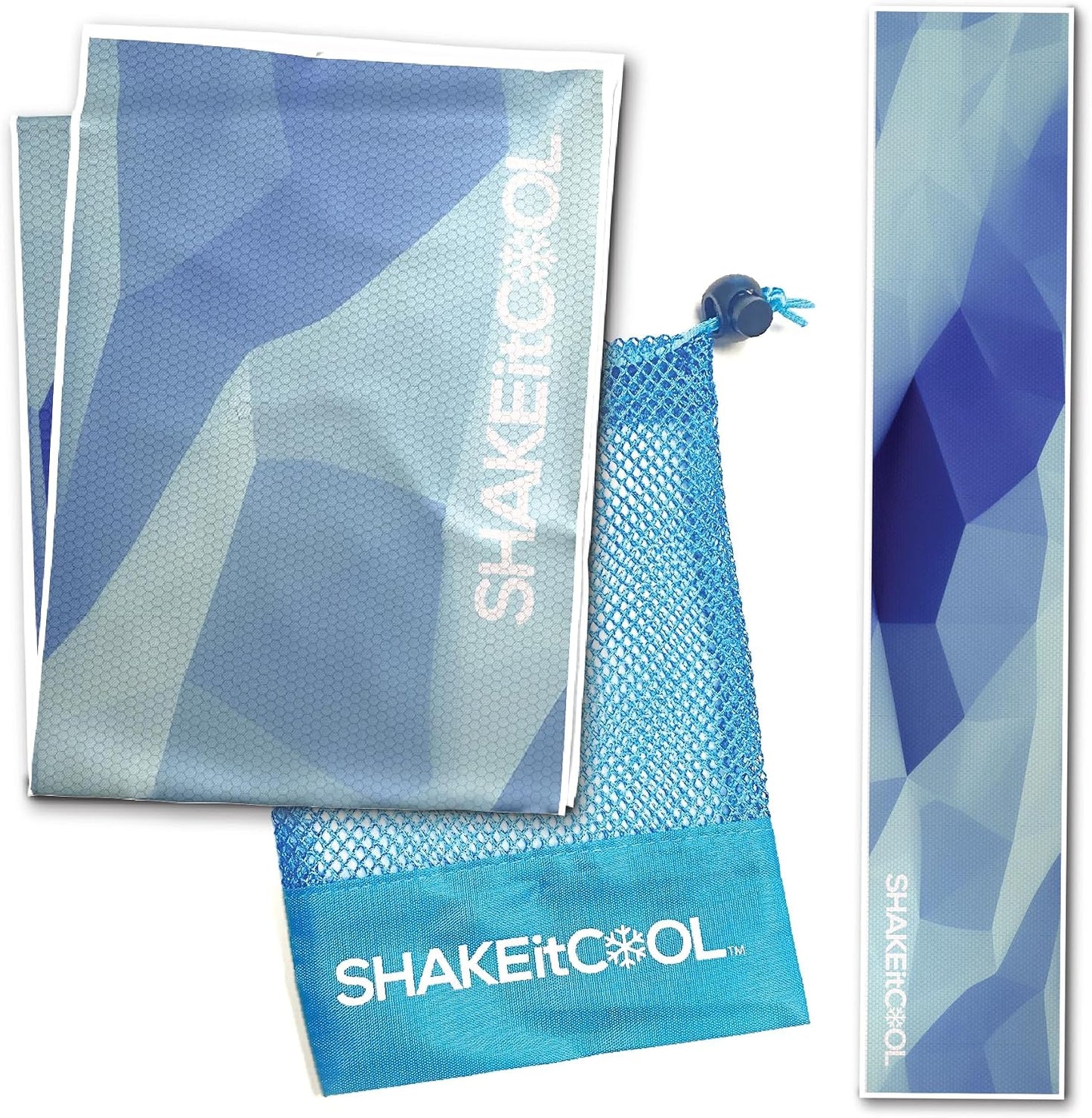 Original Cooling Towel – Be Cool in Style - Heat Relief, Soft, Lightweight, Sun Protection, Easy Clean - Perfect for Biking, Running, Yoga, Gym, Gardening - Blue Wave - Colors A