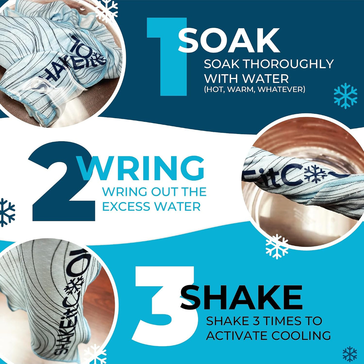 Original Cooling Towel – Be Cool in Style - Heat Relief, Soft, Lightweight, Sun Protection, Easy Clean - Perfect for Biking, Running, Yoga, Gym, Gardening - Blue Wave - Colors A
