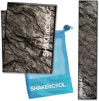 Original Cooling Towel – Be Cool in Style - Heat Relief, Soft, Lightweight, Sun Protection, Easy Clean - Perfect for Biking, Running, Yoga, Gym, Gardening - Blue Wave - Colors A