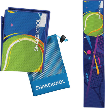 Original Cooling Towel – Be Cool in Style - Heat Relief, Soft, Lightweight, Sun Protection, Easy Clean - Perfect for Biking, Running, Yoga, Gym, Gardening - Blue Wave - Colors A
