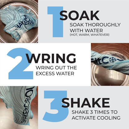 Original Cooling Towel – Be Cool in Style - Heat Relief, Soft, Lightweight, Sun Protection, Easy Clean - Perfect for Biking, Running, Yoga, Gym, Gardening - Blue Wave - Colors A
