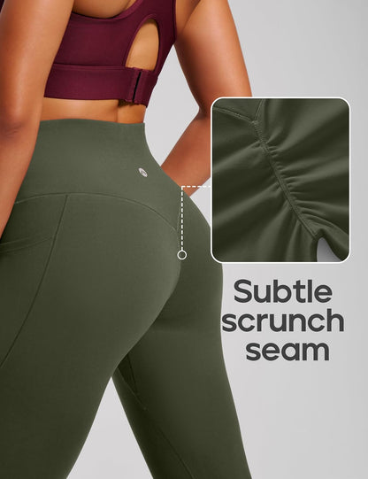 Scrunch Butt Lifting Leggings with Pockets for Women Tummy Control Compression Leggings No Front Seam Yoga Pants