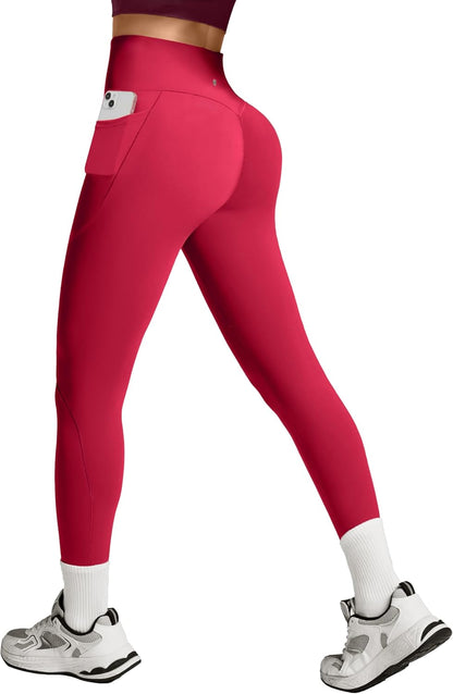 Scrunch Butt Lifting Leggings with Pockets for Women Tummy Control Compression Leggings No Front Seam Yoga Pants