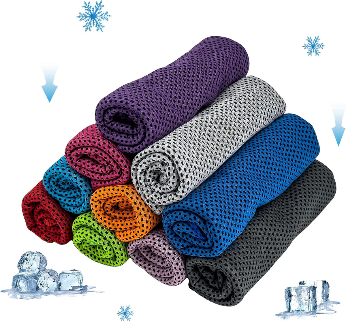 Cooling Towels, Soft Breathable Sweat Ice Towel for Sports, Yoga, Gym, Golf, Camping, Running, Fitness, Workout & More Activities