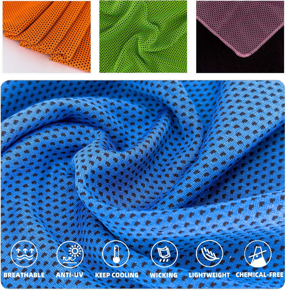 Cooling Towels, Soft Breathable Sweat Ice Towel for Sports, Yoga, Gym, Golf, Camping, Running, Fitness, Workout & More Activities