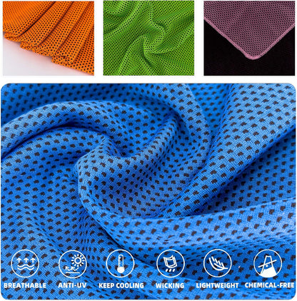Cooling Towels, Soft Breathable Sweat Ice Towel for Sports, Yoga, Gym, Golf, Camping, Running, Fitness, Workout & More Activities