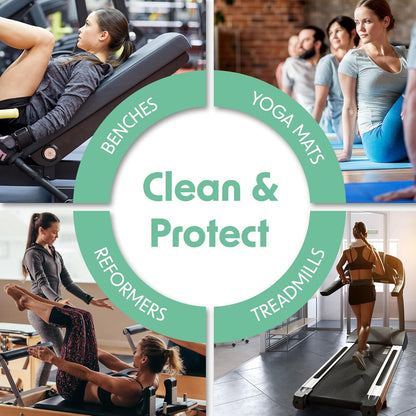 Fitness Equipment Wipes | Clean Gym Equipment, Yoga Mats, Peloton Bike Cleaner, Exercise Machine Wipes | Lemongrass, Eucalyptus, 75 Ct Canister