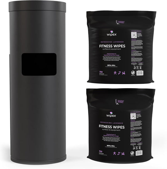 Gym Wipes Refill, 700 Count, Large 8"x12" Fitness Equipment Wipes with Cleaning Vinegar and Refreshing Lavender Essential Oil for Yoga Mat Cleaner, Fits Dispensers, 700 Count (Pack of 1)