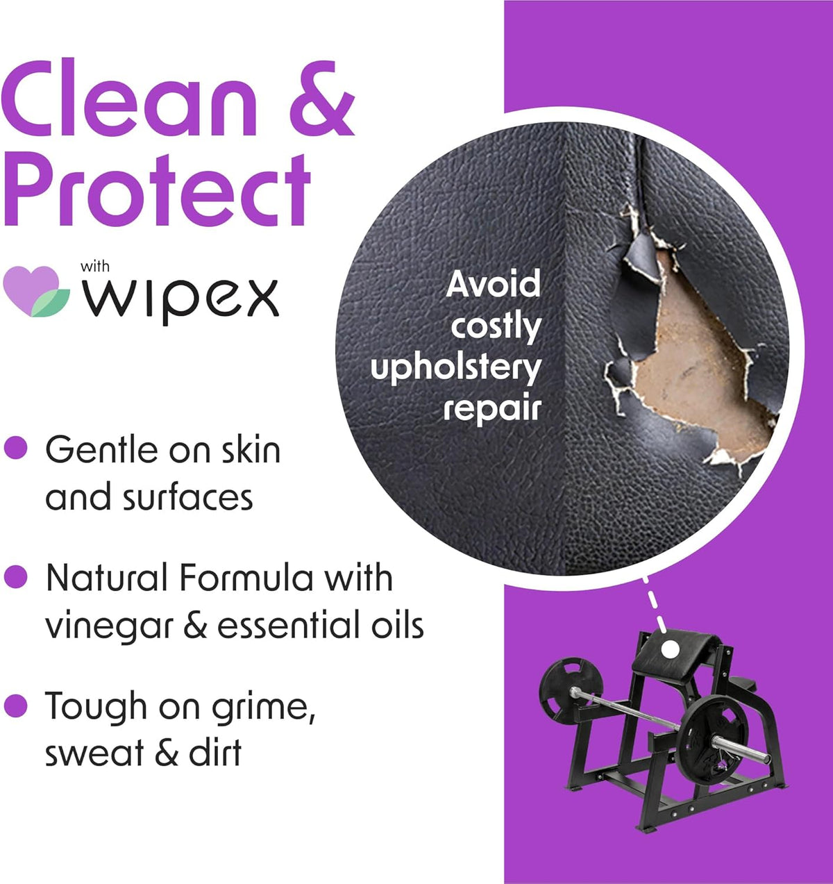 Gym Wipes Refill, 700 Count, Large 8"x12" Fitness Equipment Wipes with Cleaning Vinegar and Refreshing Lavender Essential Oil for Yoga Mat Cleaner, Fits Dispensers, 700 Count (Pack of 1)
