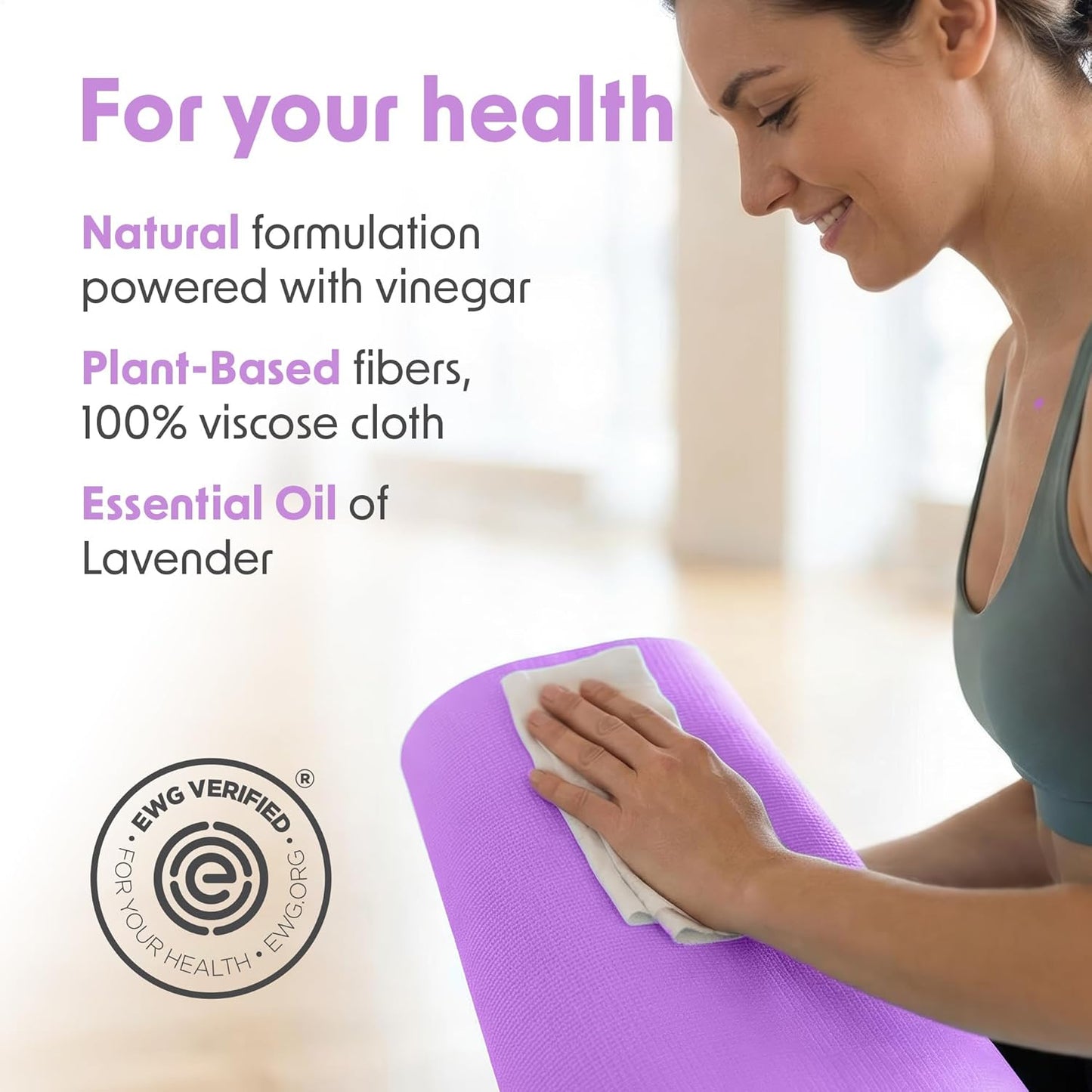 Gym Wipes Refill, 700 Count, Large 8"x12" Fitness Equipment Wipes with Cleaning Vinegar and Refreshing Lavender Essential Oil for Yoga Mat Cleaner, Fits Dispensers, 700 Count (Pack of 1)