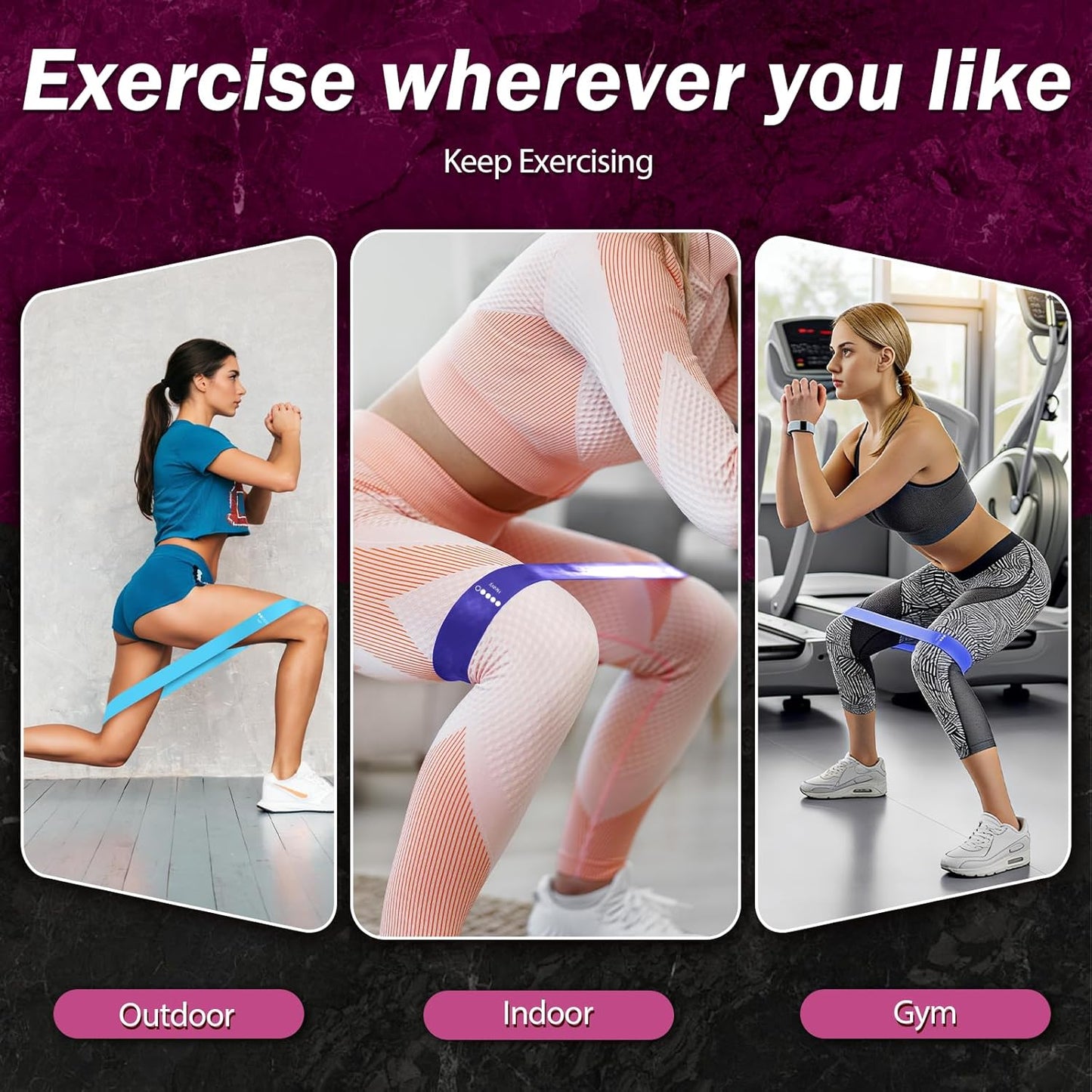Resistance Bands for Working Out, 5 Levels Resistance Exercise Bands with Woven Bag, Bands for Working Out Women Men, Yoga, Pilates, Rehabilitation Training