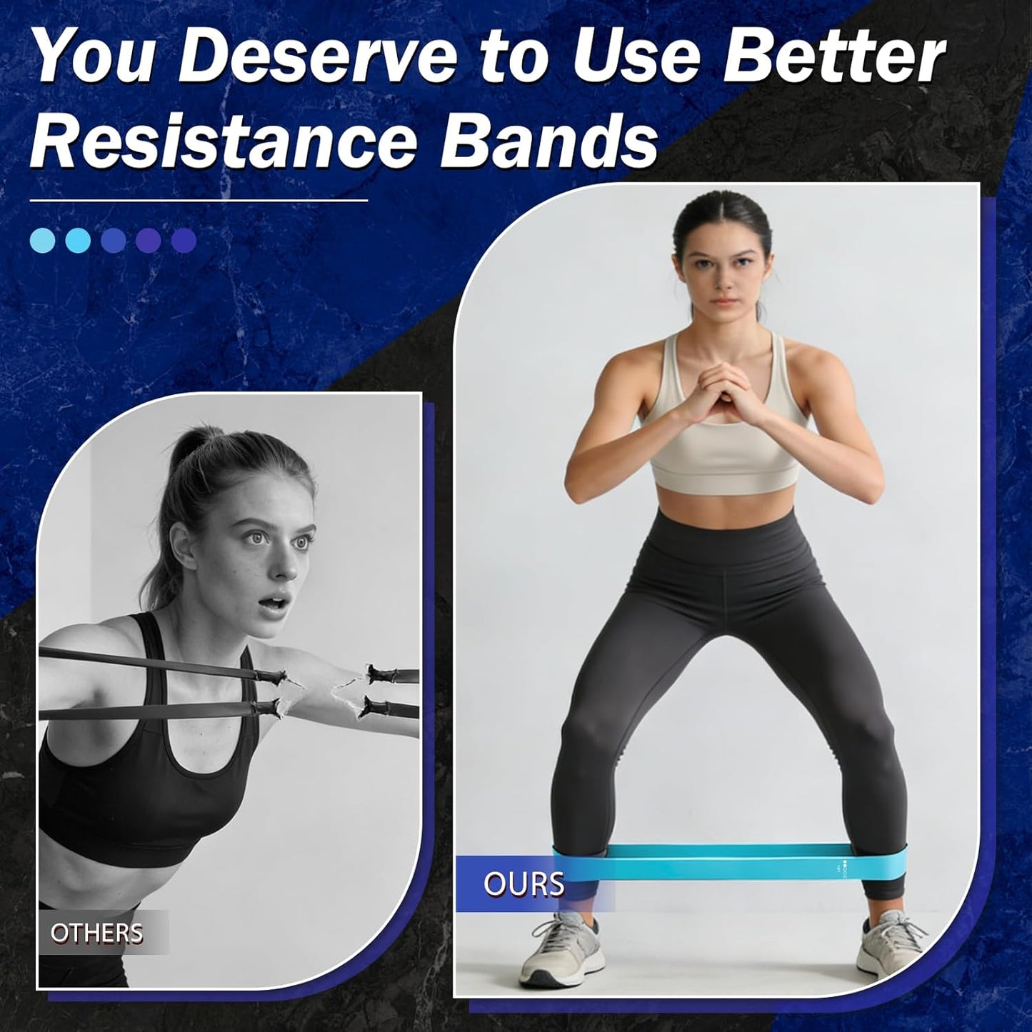 Resistance Bands for Working Out, 5 Levels Resistance Exercise Bands with Woven Bag, Bands for Working Out Women Men, Yoga, Pilates, Rehabilitation Training