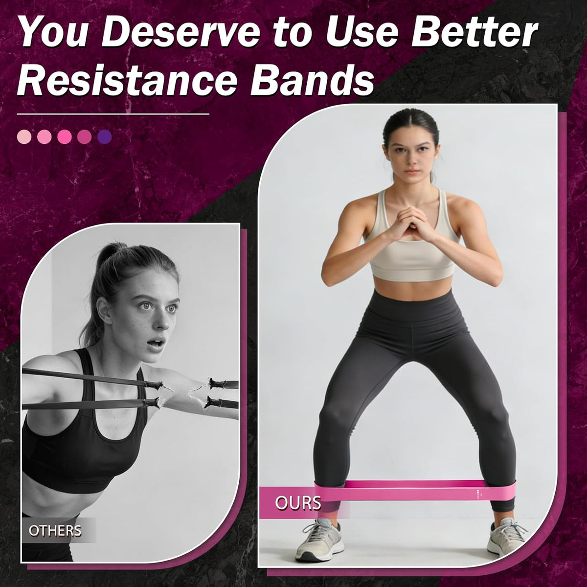 Resistance Bands for Working Out, 5 Levels Resistance Exercise Bands with Woven Bag, Bands for Working Out Women Men, Yoga, Pilates, Rehabilitation Training