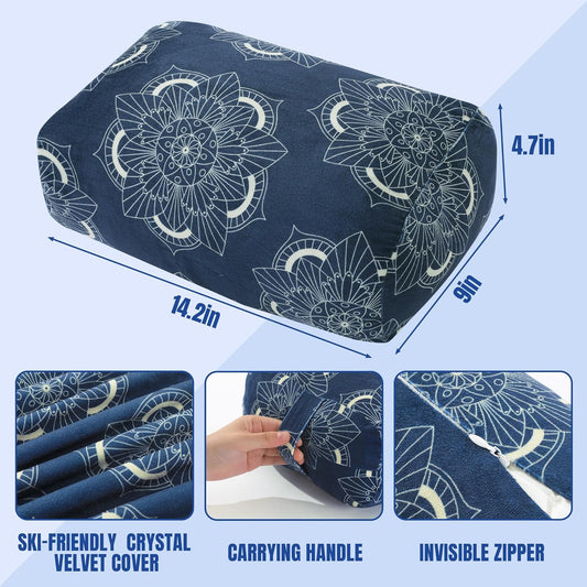 Yoga Bolster Pillow, Rectangular Yoga Bolster for Restorative & Meditation, Professional Meditation Cushion with Carry Handle