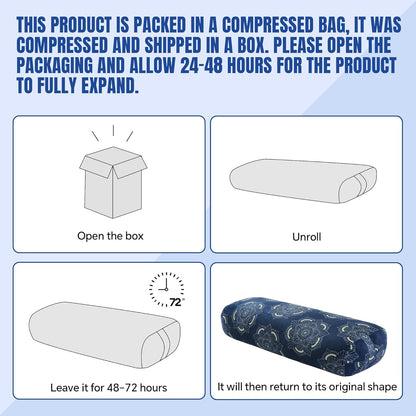 Yoga Bolster Pillow, Rectangular Yoga Bolster for Restorative & Meditation, Professional Meditation Cushion with Carry Handle