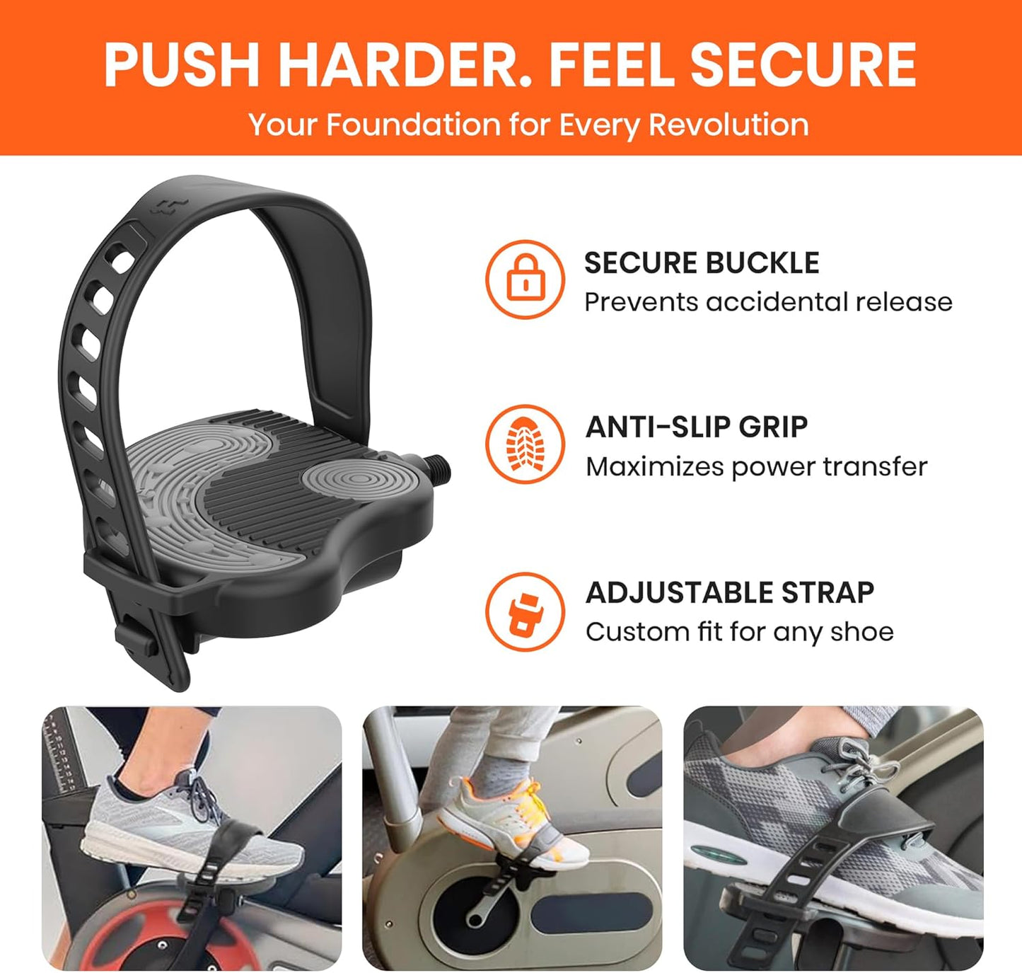 Dual-Function Bike Pedals - 9/16" SPD & Toe Cage Compatible for Road, Mountain, Spin Bikes - Indoor Cycling Pedals for Peloton, Schwinn, Sunny (Multiple Configurations)