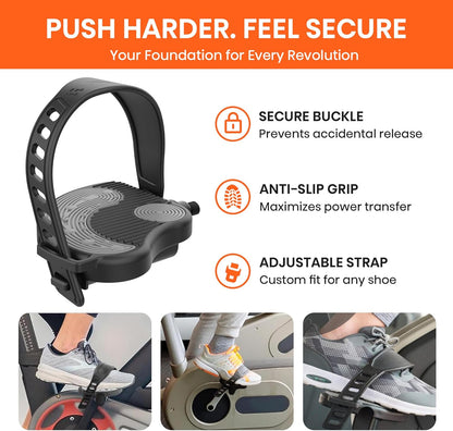 Dual-Function Bike Pedals - 9/16" SPD & Toe Cage Compatible for Road, Mountain, Spin Bikes - Indoor Cycling Pedals for Peloton, Schwinn, Sunny (Multiple Configurations)