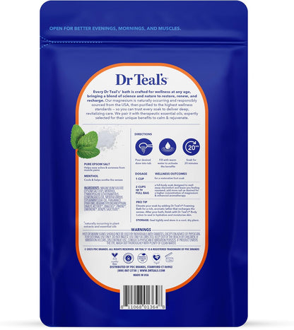 Epsom Salt Magnesium Soak, Pre & Post Workout with Menthol & Essential Oils, 3 lbs