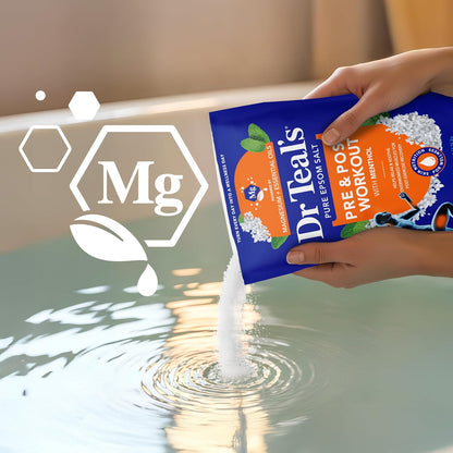 Epsom Salt Magnesium Soak, Pre & Post Workout with Menthol & Essential Oils, 3 lbs