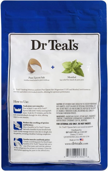 Epsom Salt Magnesium Soak, Pre & Post Workout with Menthol & Essential Oils, 3 lbs