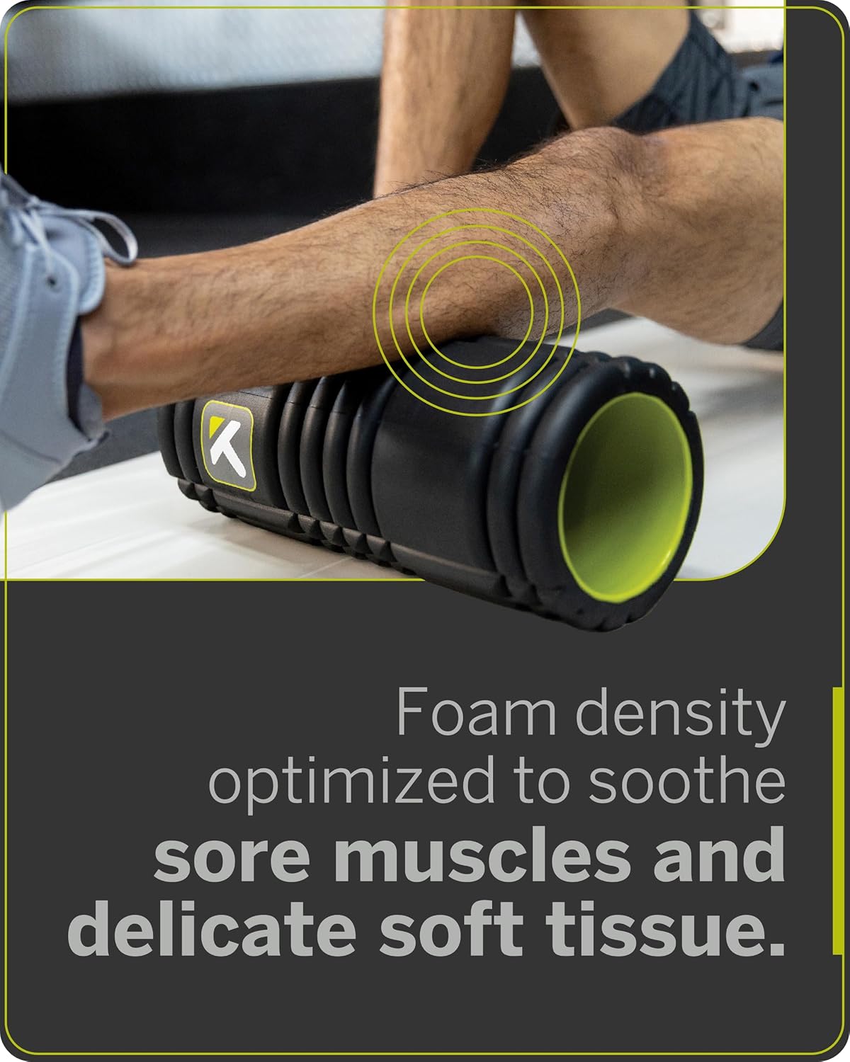 Therapy Grid Patented Multi-Density Foam Massage Roller (30% Renewable Materials) Exercise, Deep Tissue Muscle - Muscle Pain&Tightness, Improves Circulation (13"), Tan