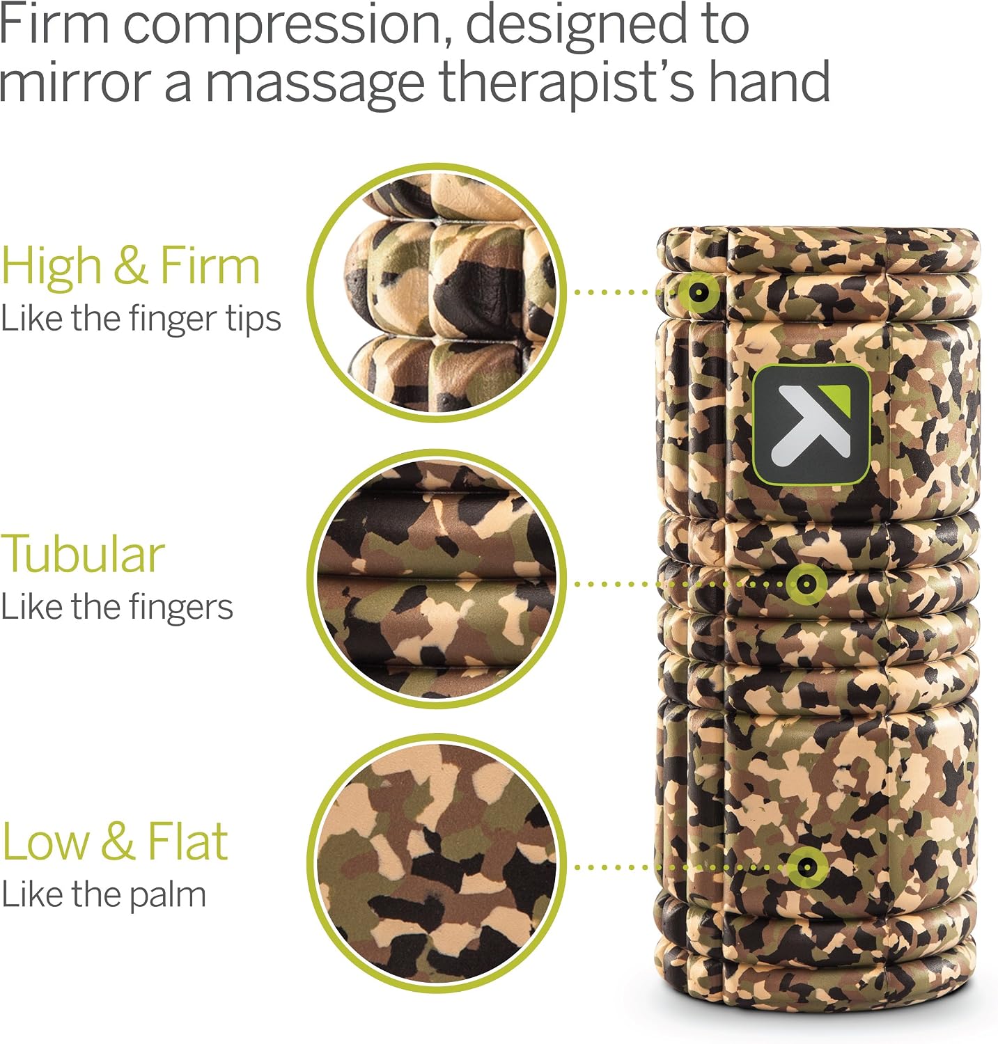 Therapy Grid Patented Multi-Density Foam Massage Roller (30% Renewable Materials) Exercise, Deep Tissue Muscle - Muscle Pain&Tightness, Improves Circulation (13"), Tan
