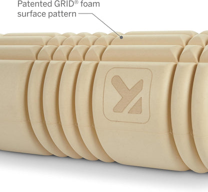 Therapy Grid Patented Multi-Density Foam Massage Roller (30% Renewable Materials) Exercise, Deep Tissue Muscle - Muscle Pain&Tightness, Improves Circulation (13"), Tan