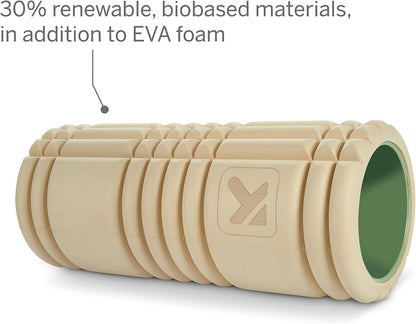 Therapy Grid Patented Multi-Density Foam Massage Roller (30% Renewable Materials) Exercise, Deep Tissue Muscle - Muscle Pain&Tightness, Improves Circulation (13"), Tan