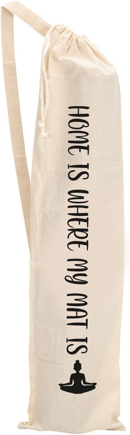 Organic Large Yoga Mat Tote Bag Cover -100% Cotton Lightweight,Washable Yoga Dust Bag With Adjustable Strap Unisex