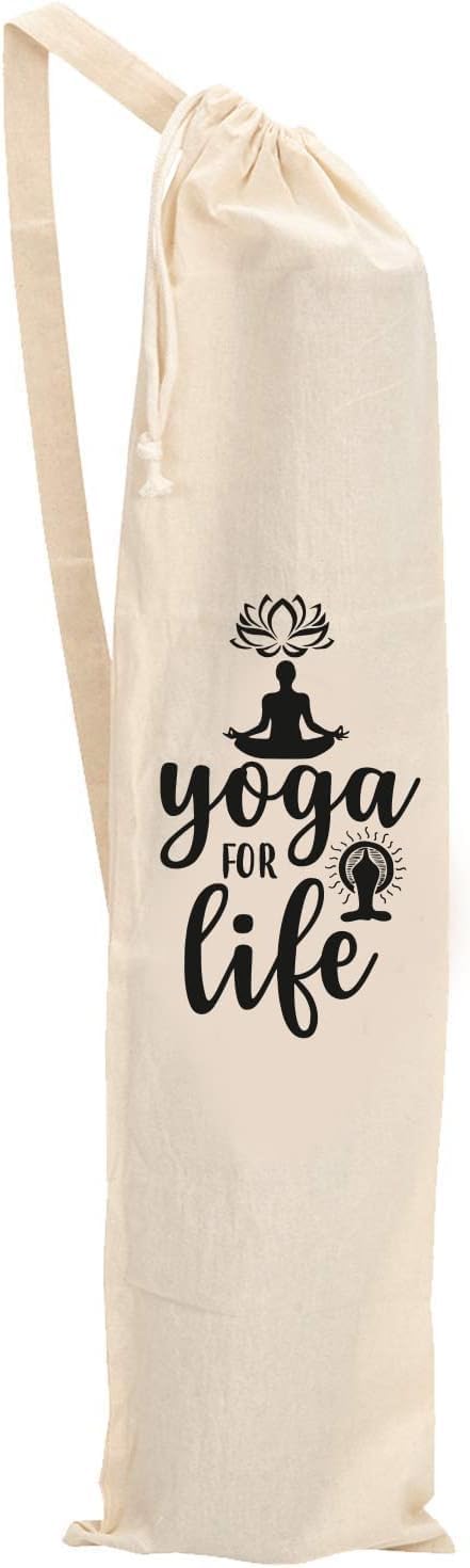 Organic Large Yoga Mat Tote Bag Cover -100% Cotton Lightweight,Washable Yoga Dust Bag With Adjustable Strap Unisex