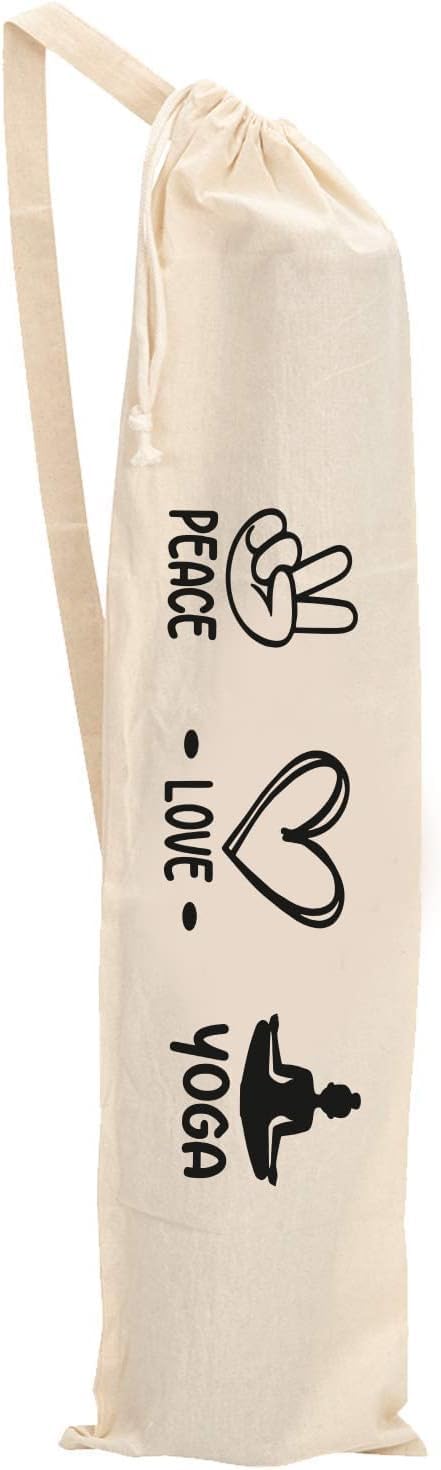 Organic Large Yoga Mat Tote Bag Cover -100% Cotton Lightweight,Washable Yoga Dust Bag With Adjustable Strap Unisex