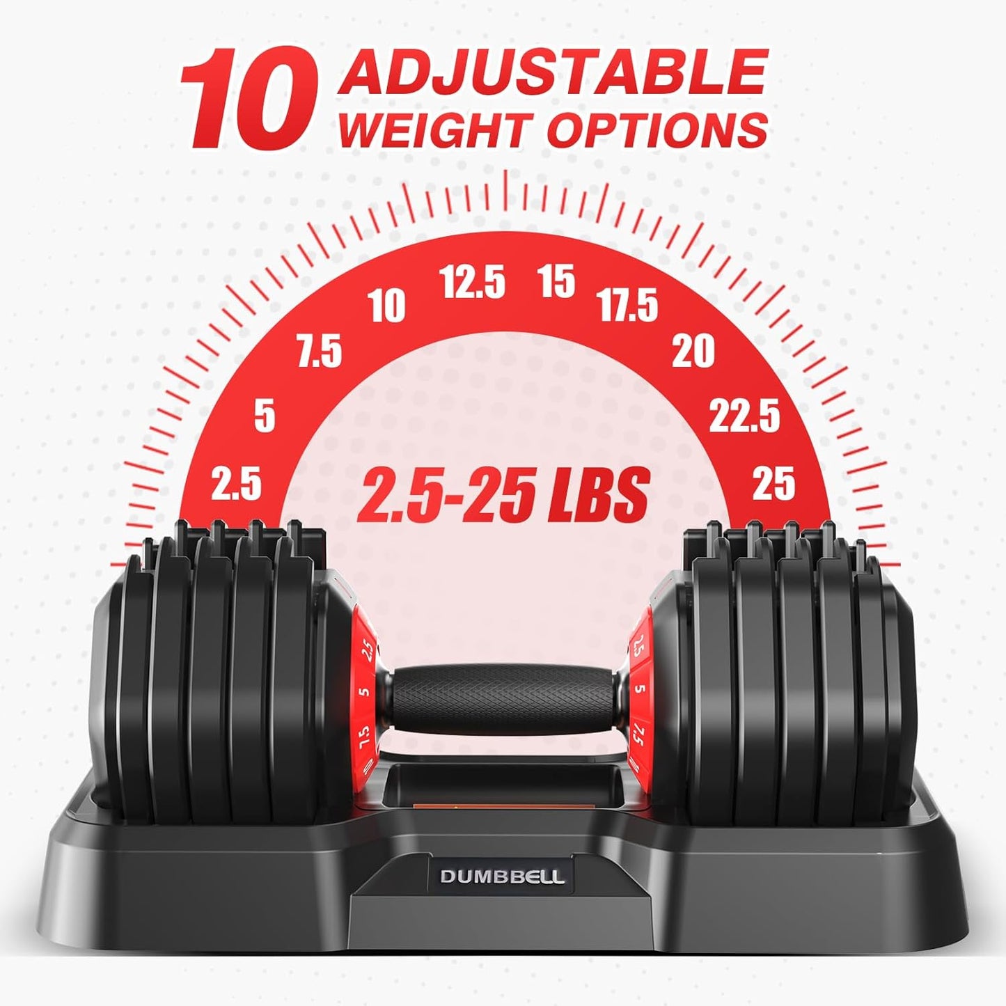 Adjustable Dumbbells Set All in One Free Weights Set for Home Gym | 25/26.5/52.5/55/85lbs Weights Dumbbells Set, 1 Sec Adjust Weights with Anti-Slip Handle for Home Fitness