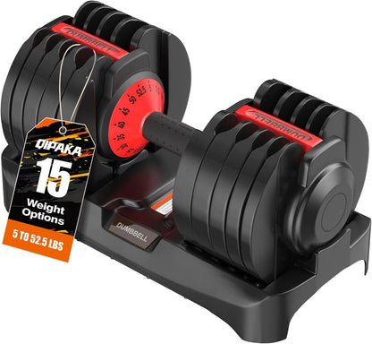 Adjustable Dumbbells Set All in One Free Weights Set for Home Gym | 25/26.5/52.5/55/85lbs Weights Dumbbells Set, 1 Sec Adjust Weights with Anti-Slip Handle for Home Fitness