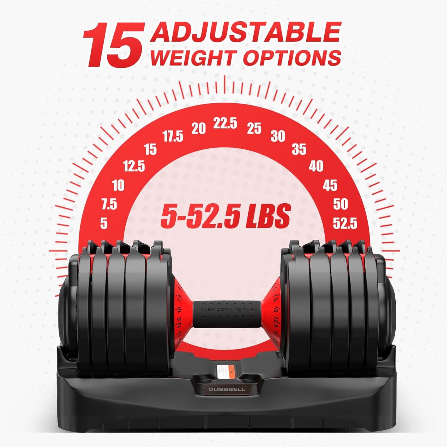 Adjustable Dumbbells Set All in One Free Weights Set for Home Gym | 25/26.5/52.5/55/85lbs Weights Dumbbells Set, 1 Sec Adjust Weights with Anti-Slip Handle for Home Fitness