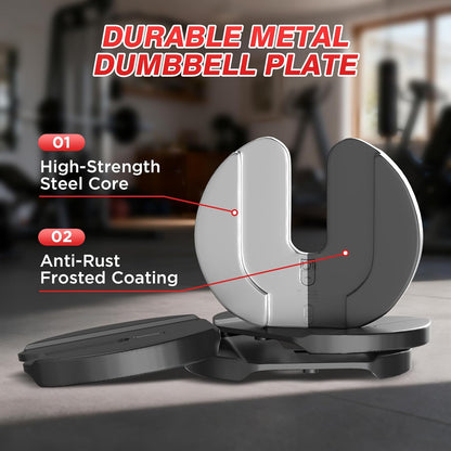 Adjustable Dumbbells Set All in One Free Weights Set for Home Gym | 25/26.5/52.5/55/85lbs Weights Dumbbells Set, 1 Sec Adjust Weights with Anti-Slip Handle for Home Fitness