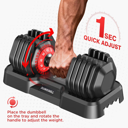Adjustable Dumbbells Set All in One Free Weights Set for Home Gym | 25/26.5/52.5/55/85lbs Weights Dumbbells Set, 1 Sec Adjust Weights with Anti-Slip Handle for Home Fitness