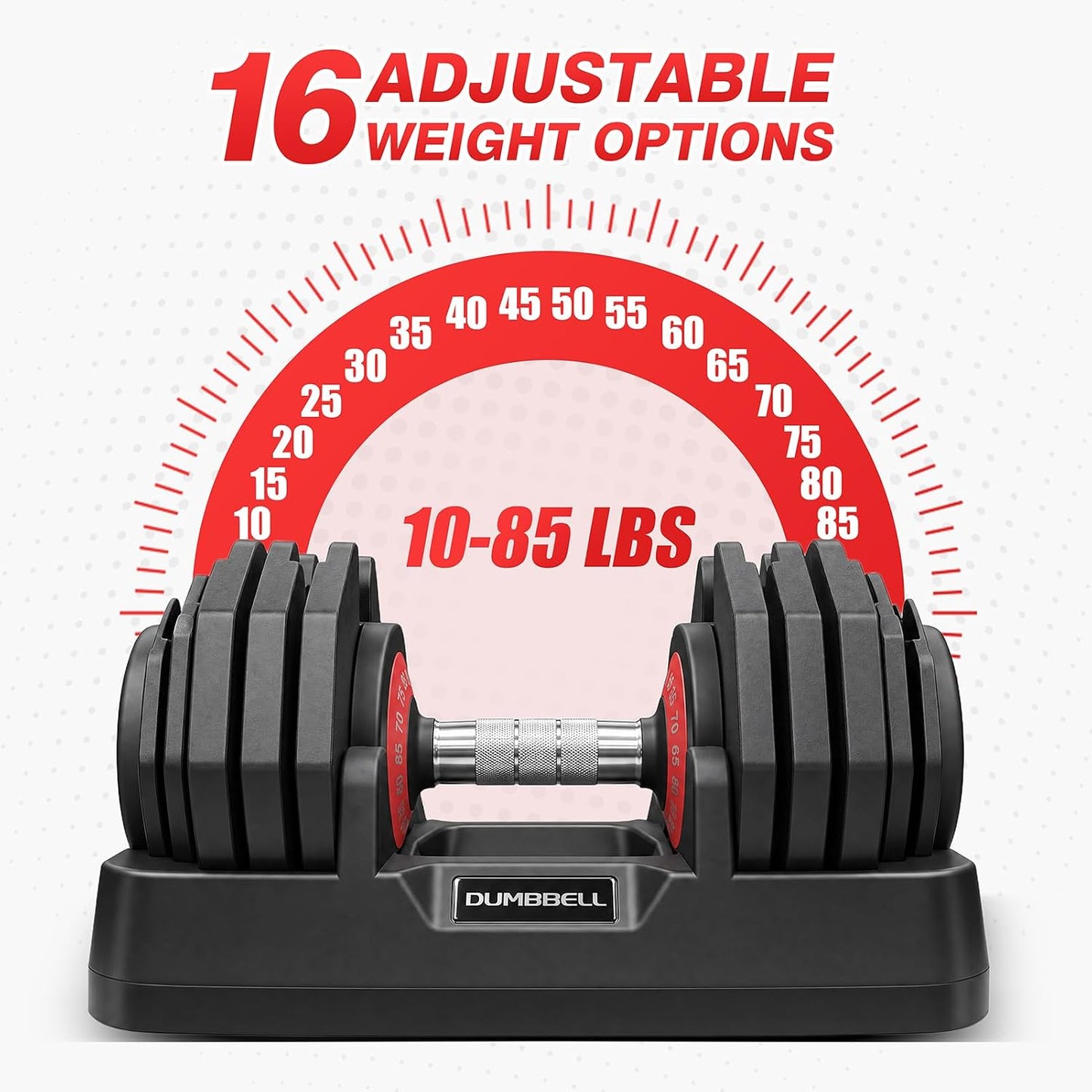 Adjustable Dumbbells Set All in One Free Weights Set for Home Gym | 25/26.5/52.5/55/85lbs Weights Dumbbells Set, 1 Sec Adjust Weights with Anti-Slip Handle for Home Fitness