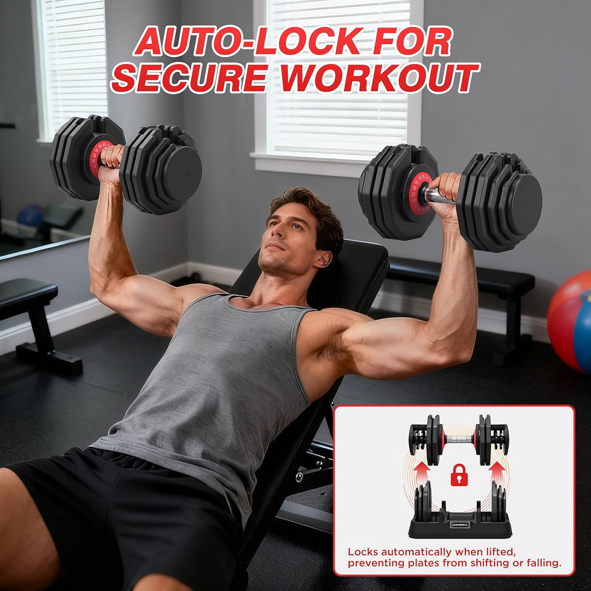Adjustable Dumbbells Set All in One Free Weights Set for Home Gym | 25/26.5/52.5/55/85lbs Weights Dumbbells Set, 1 Sec Adjust Weights with Anti-Slip Handle for Home Fitness