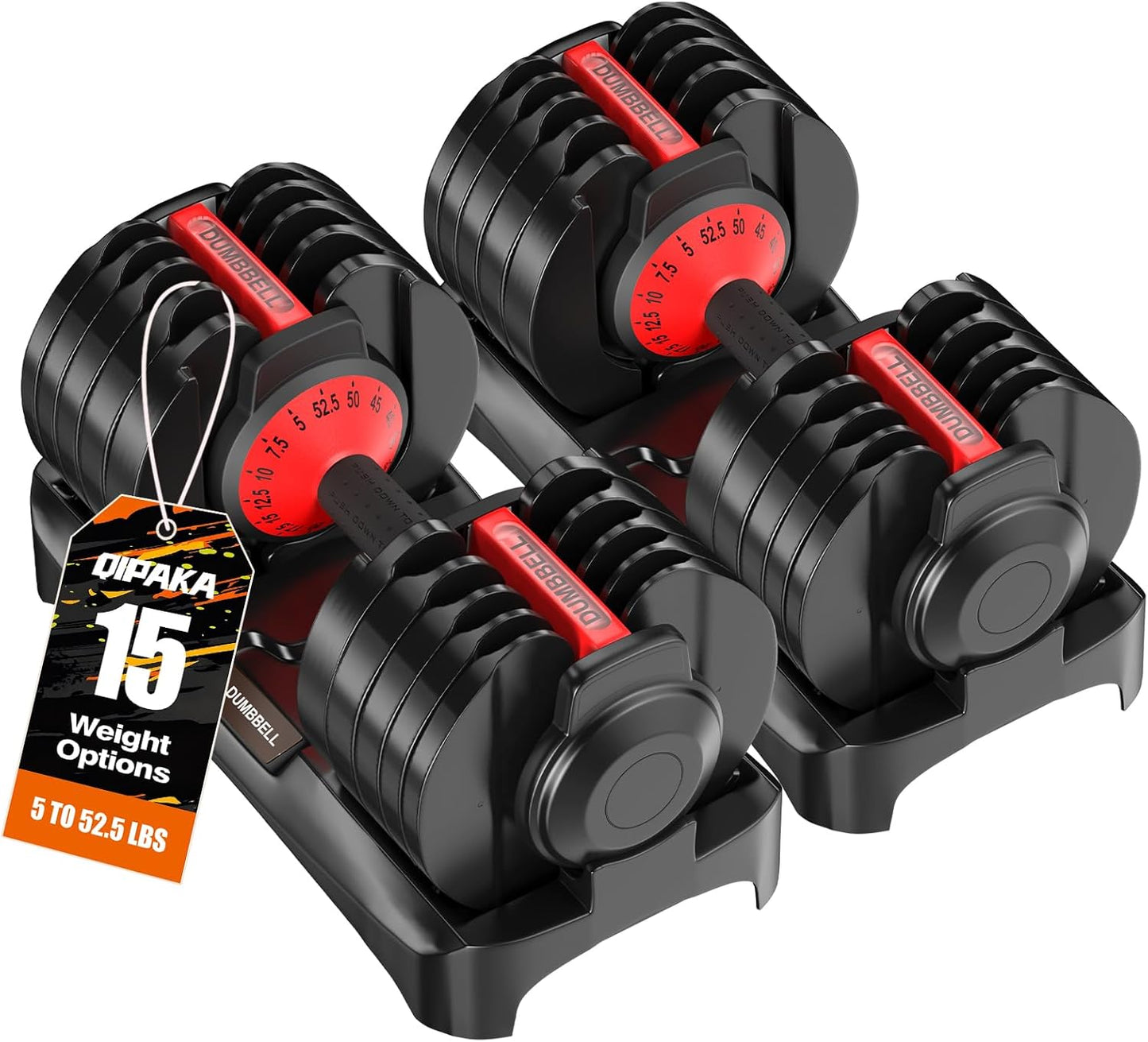 Adjustable Dumbbells Set All in One Free Weights Set for Home Gym | 25/26.5/52.5/55/85lbs Weights Dumbbells Set, 1 Sec Adjust Weights with Anti-Slip Handle for Home Fitness