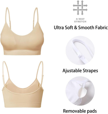 Padded Bralette for Women Straps Sleep Bras Seamless Yoga Sport Bras