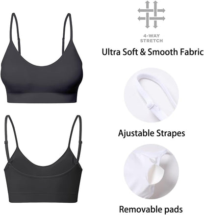 Padded Bralette for Women Straps Sleep Bras Seamless Yoga Sport Bras