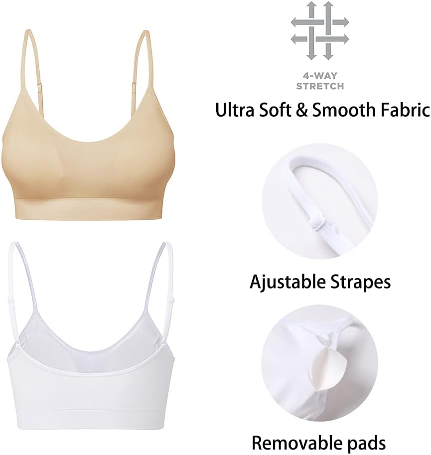 Padded Bralette for Women Straps Sleep Bras Seamless Yoga Sport Bras