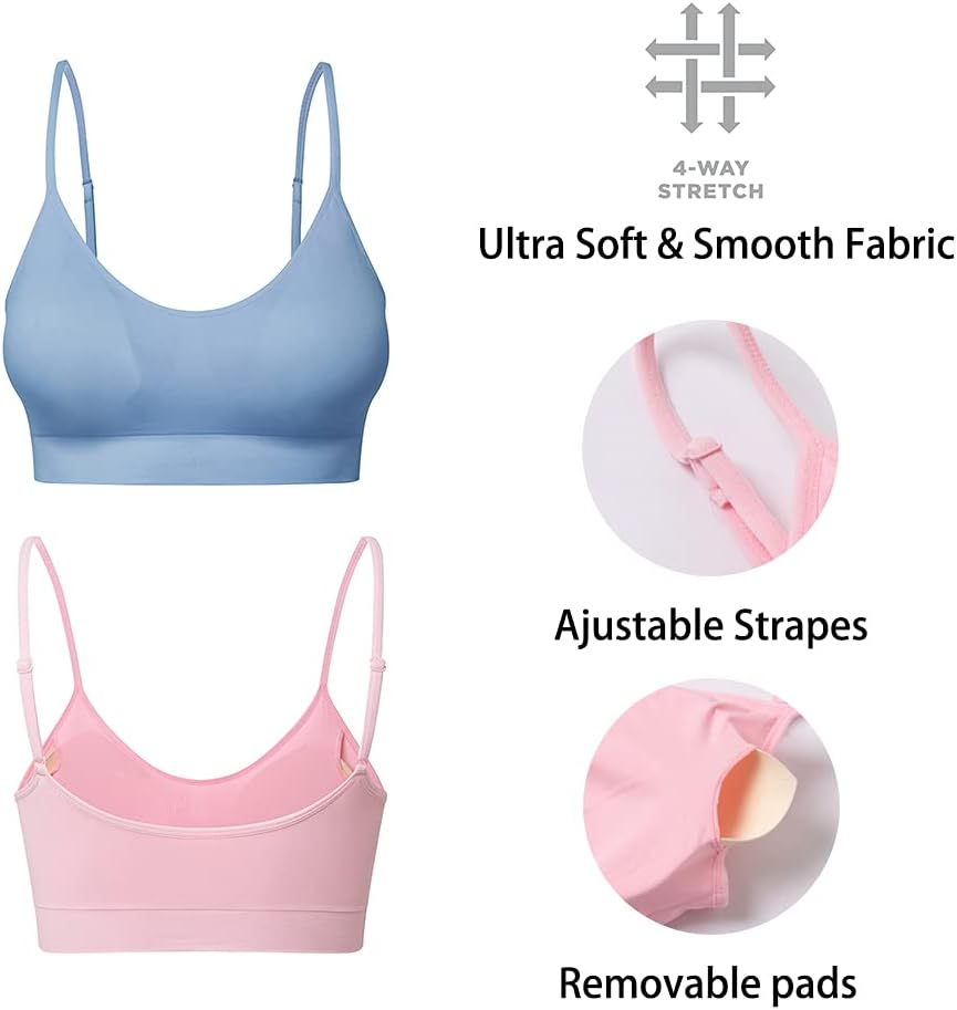Padded Bralette for Women Straps Sleep Bras Seamless Yoga Sport Bras