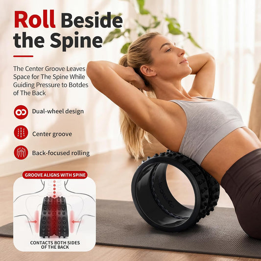 Back Roller for Back Pain Reliefn & Stretching, Deep Tissue Massage Roller Supports Up to 530 lbs / 240 kg, 5.5''-7.5'' Curved Foam Roller for Home Physical Stretching (Blue, Medium)
