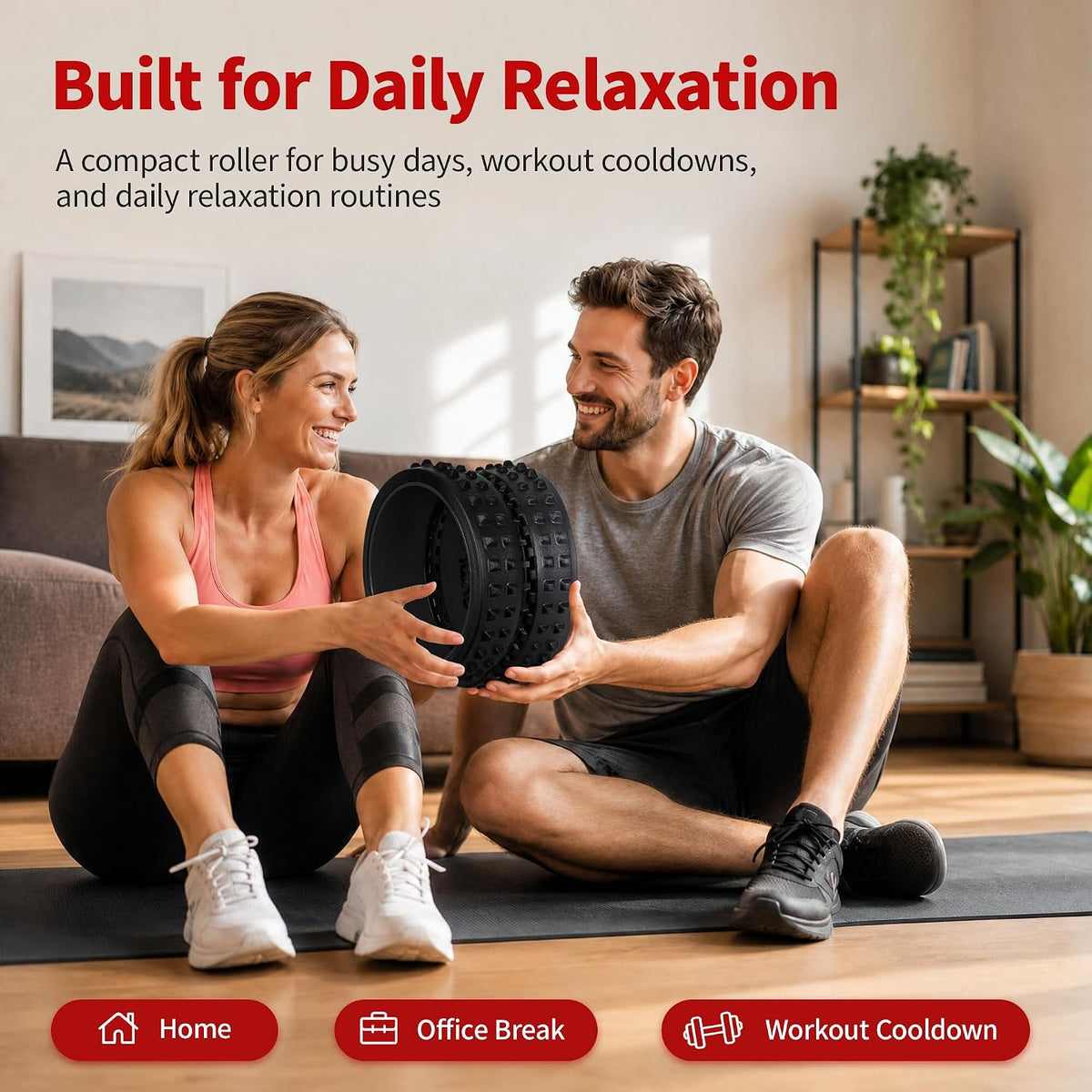 Back Roller for Back Pain Reliefn & Stretching, Deep Tissue Massage Roller Supports Up to 530 lbs / 240 kg, 5.5''-7.5'' Curved Foam Roller for Home Physical Stretching (Blue, Medium)