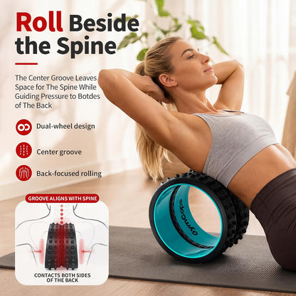 Back Roller for Back Pain Reliefn & Stretching, Deep Tissue Massage Roller Supports Up to 530 lbs / 240 kg, 5.5''-7.5'' Curved Foam Roller for Home Physical Stretching (Blue, Medium)