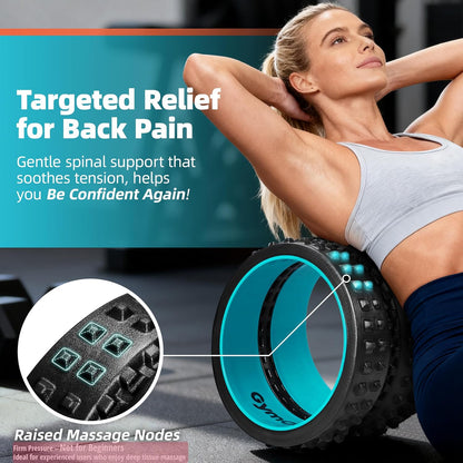Back Roller for Back Pain Reliefn & Stretching, Deep Tissue Massage Roller Supports Up to 530 lbs / 240 kg, 5.5''-7.5'' Curved Foam Roller for Home Physical Stretching (Blue, Medium)