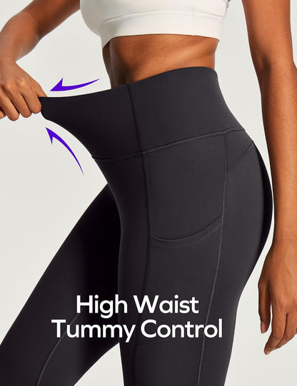 Capri Leggings for Women High Waisted Yoga Pants with Pockets for Women Tummy Control Workout Leggings Yoga Capris