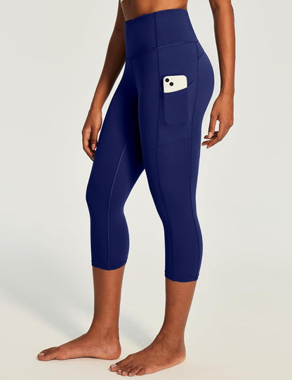 Capri Leggings for Women High Waisted Yoga Pants with Pockets for Women Tummy Control Workout Leggings Yoga Capris