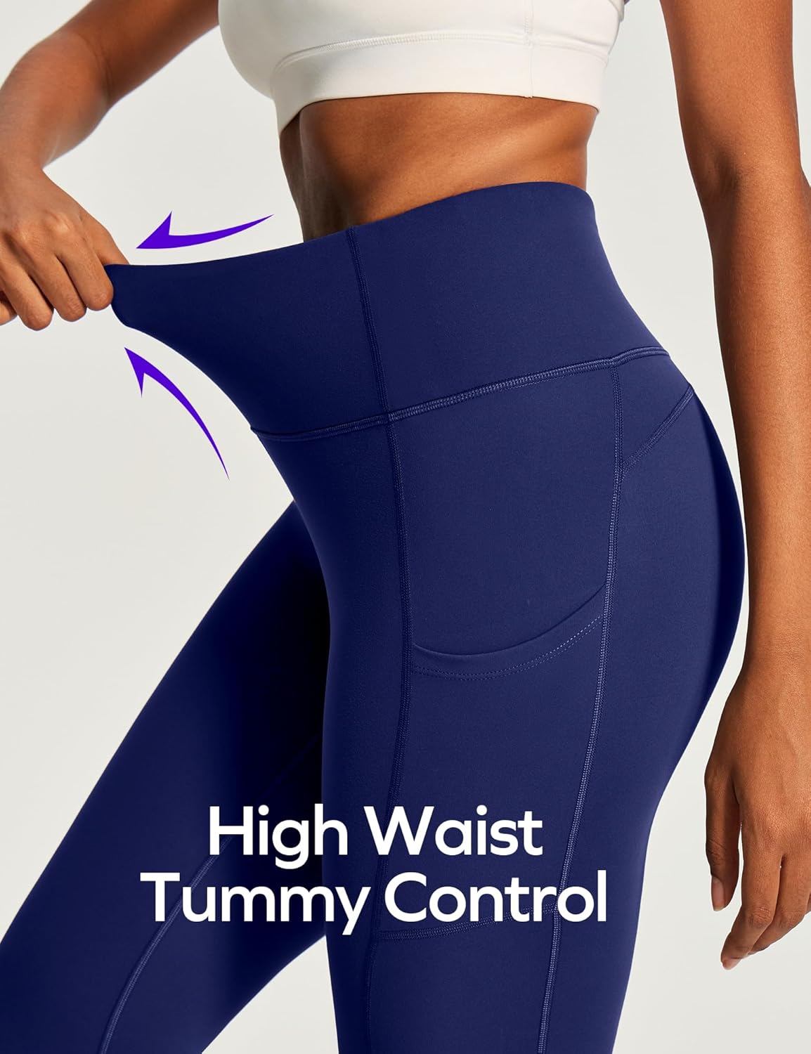 Capri Leggings for Women High Waisted Yoga Pants with Pockets for Women Tummy Control Workout Leggings Yoga Capris